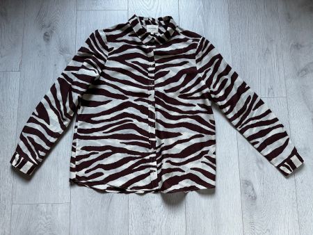 Sézane Bluse Zebrastreifen braun weiss Grösse 38