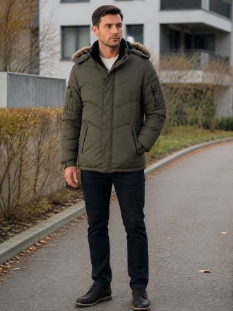 Stylische Function & Comfort Jacke in Olivgrün – Grösse M