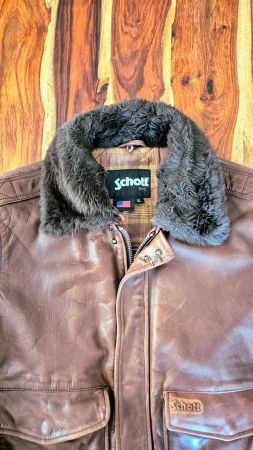 Veste Schott NYC en cuir véritable, Taille XL, Hiver ❄️