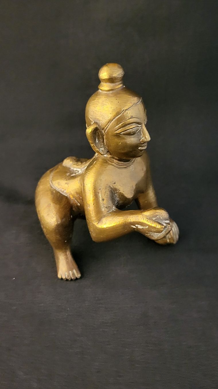 Statuette: Bronzefigur "Kleiner Krishna" Indien – Usato da Basel venduto da spinne02