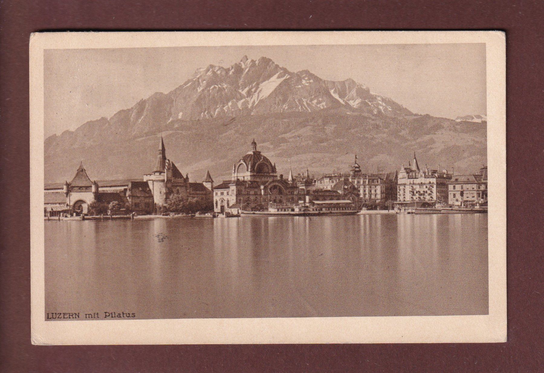 Cartoline postali: LUZERN - Bahnhof - Pilatus - 1925 – Usato da Pully venduto da nicecards