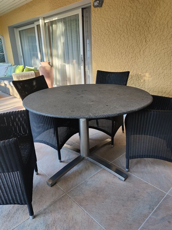 Gartentisch rund mit Steinplatte Kaufen auf Ricardo