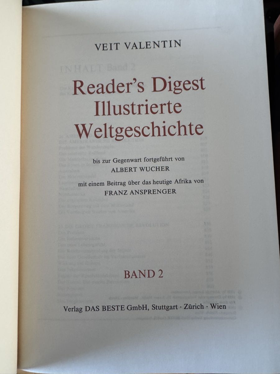 Libri: Reader's Digest Illustrierte Weltgeschichte, Band 2 – Usato da Volketswil venduto da alt_dt9r 1
