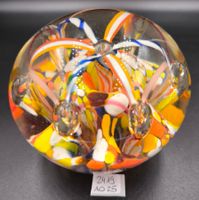 schwerer Glas-Briefbeschwerer / Paperweight bunten Farben