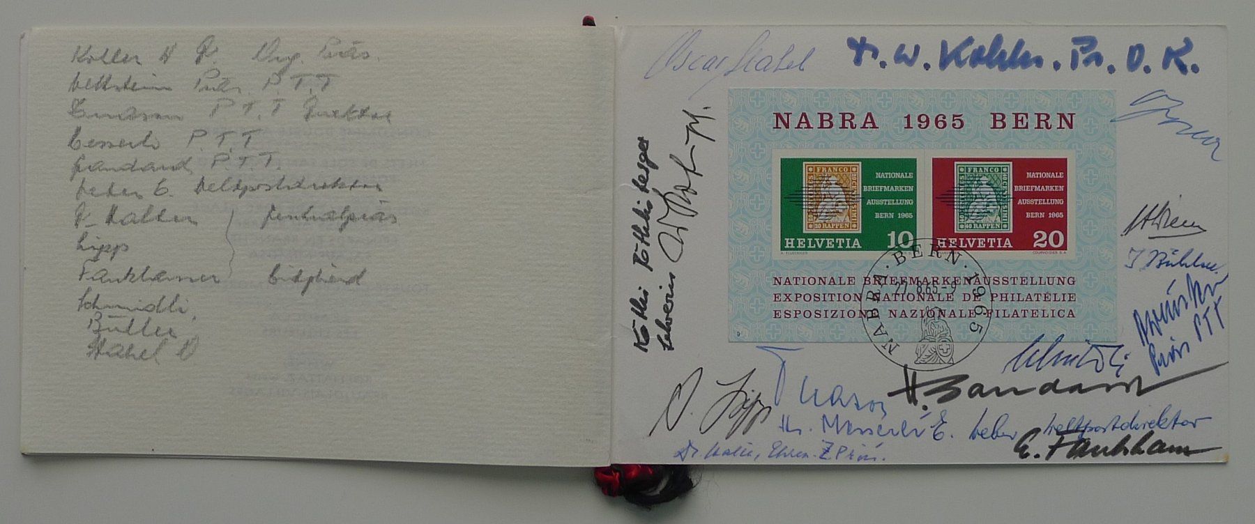 Alle Briefmarken: W43 NABRA Block BERN, Folder mit Unterschriften, LP – Gebraucht aus Ebikon von SilvioFreund 4