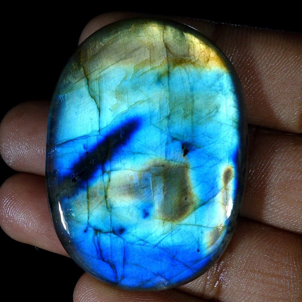 Pietre preziose: 126.05 kts Blau Labradorit Cabochon Edelstein Labradorite – Nuovo (secondo la descrizione) da Prilly venduto da ilyria73