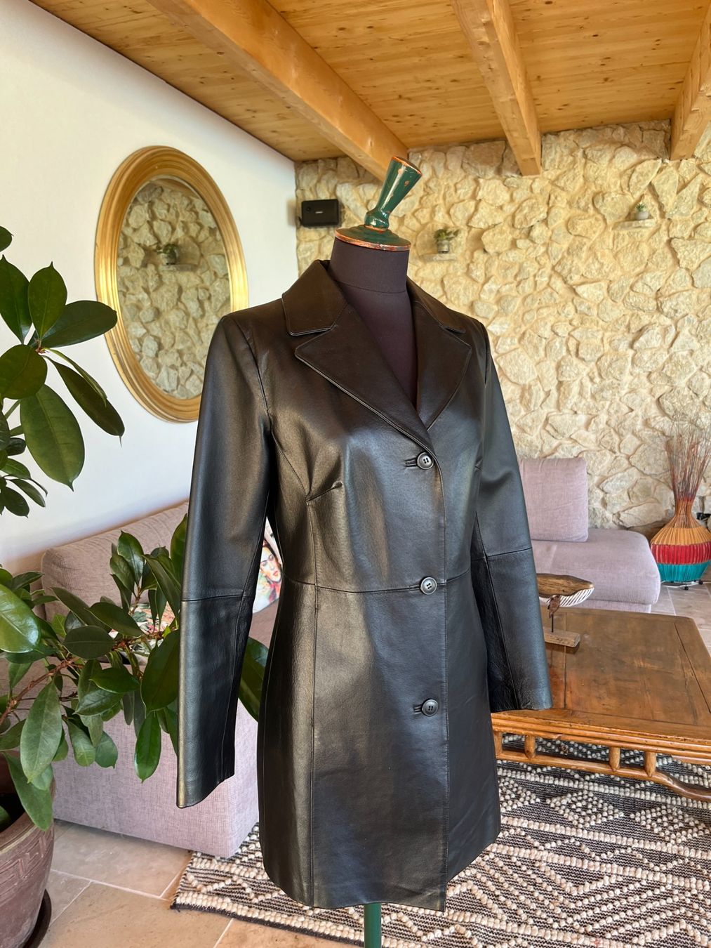 Cappotti: Manteau en cuir noir taille 36 – Usato da Seiry venduto da vanille08 5