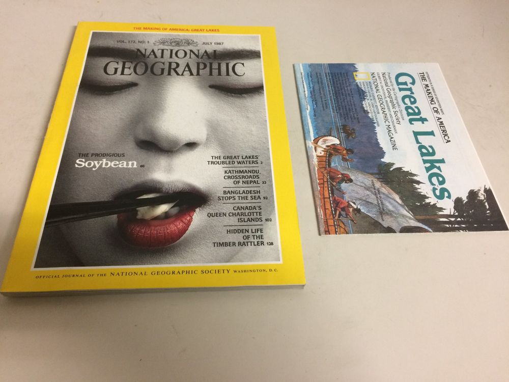 NATIONAL GEOGRAPHIC English ed. JULY 1987 W. map Great Lakes (Gebraucht ...