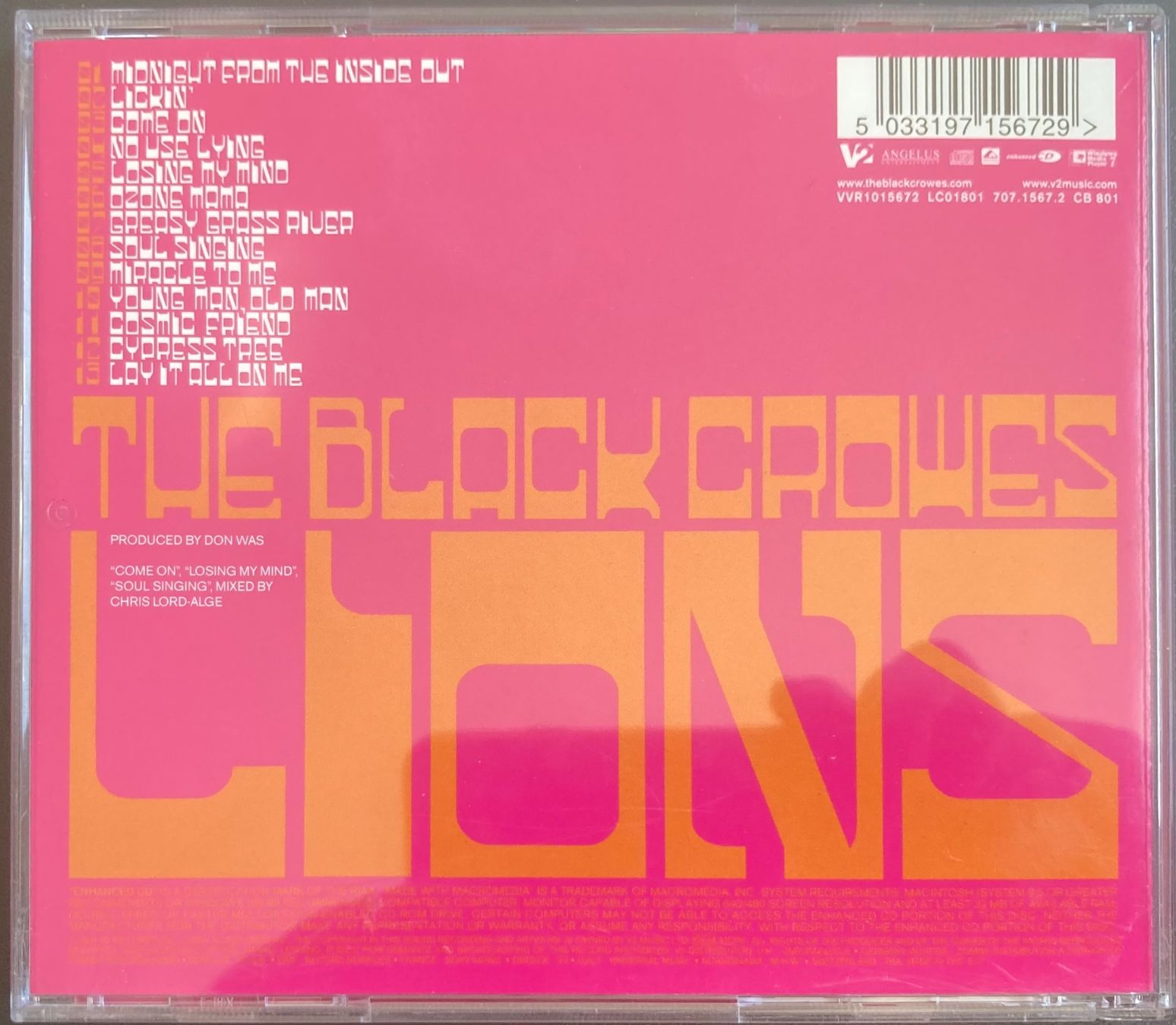 CD: THE BLACK CROWES - LIONS – Usato da Poliez-Pittet venduto da Newtown-Records 1