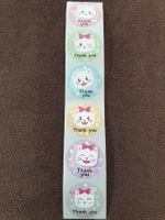 40 x Katzen Comic Sticker Aufkleber Etiketten Thank you