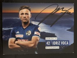 Original Autogrammkarte Idriz Voca FCL Saison 2017/18