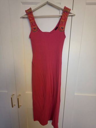 Damen Kleid pink mit gemusterten Trägern Grösse M neuwertig