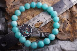Gel Amazonit  9,3mm    Top  Kugel  Armband