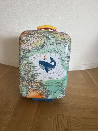 Kinder-Rollkoffer Die Spiegelburg mit Weltkartenmuster