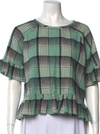 Süsse Bluse Cinq à Sept, Karo-Grün , Gr.M, Flanell weich