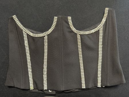 Schwarzes Bustier mit Strass, neuwertig, Grösse XS Top