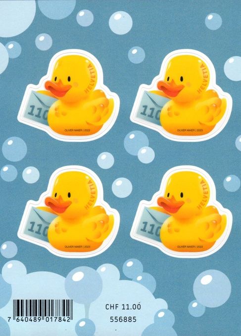 Alle Briefmarken: Viererblock Gummiente** 2023 – Neu (gemäss Beschreibung) aus Dottikon von haeusibuh5