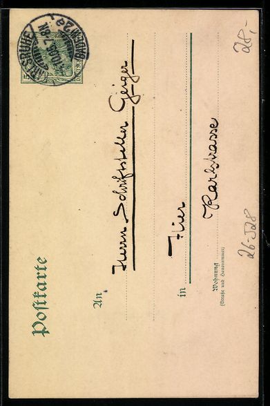 Cartoline postali: Handgemalt: Mann im Anzug balanciert mit – Usato da Berlin venduto da bartko-reher 1