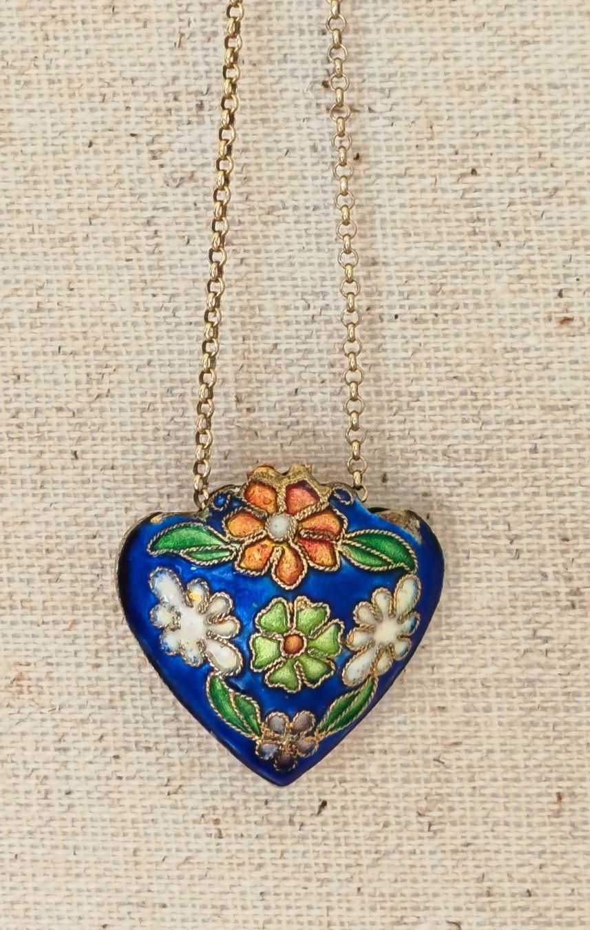 Ciondoli: Vintage Cloisonné-Herzanhänger – Usato da Zürich venduto da Tanteemma369