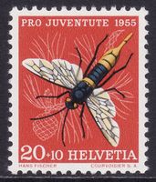 Pro Juventute SBK-Nr. 160 (Holzwespe 1955) postfrisch **
