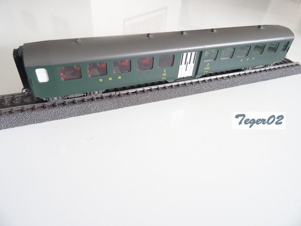 Voiture Voyageur Märklin 43381 HO – SBB, époque IV, Verte, Bon état, Boîte D'origine