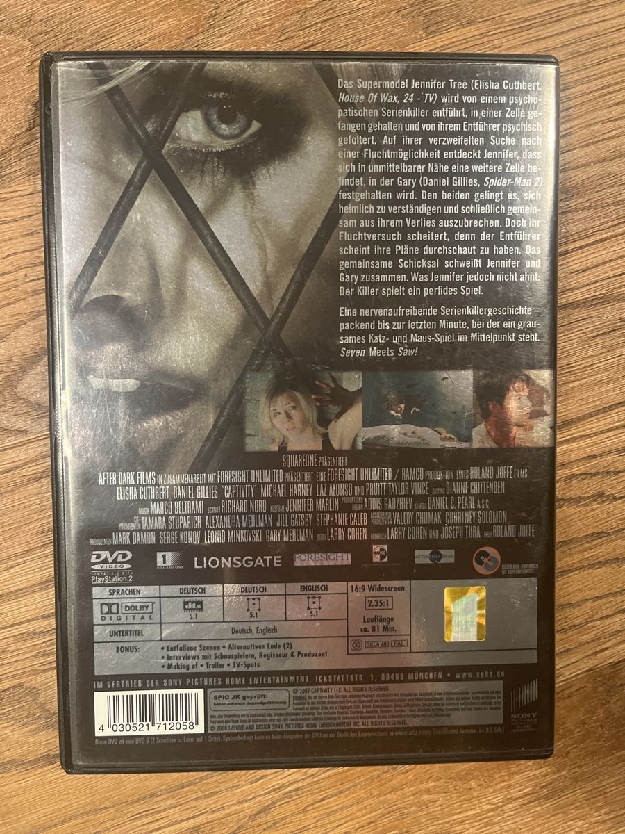 Tutti i DVDs: DVD "Captivity" mit Elisha Cuthbert Thriller Zustand gut – Usato da Glarus venduto da Greenday 1