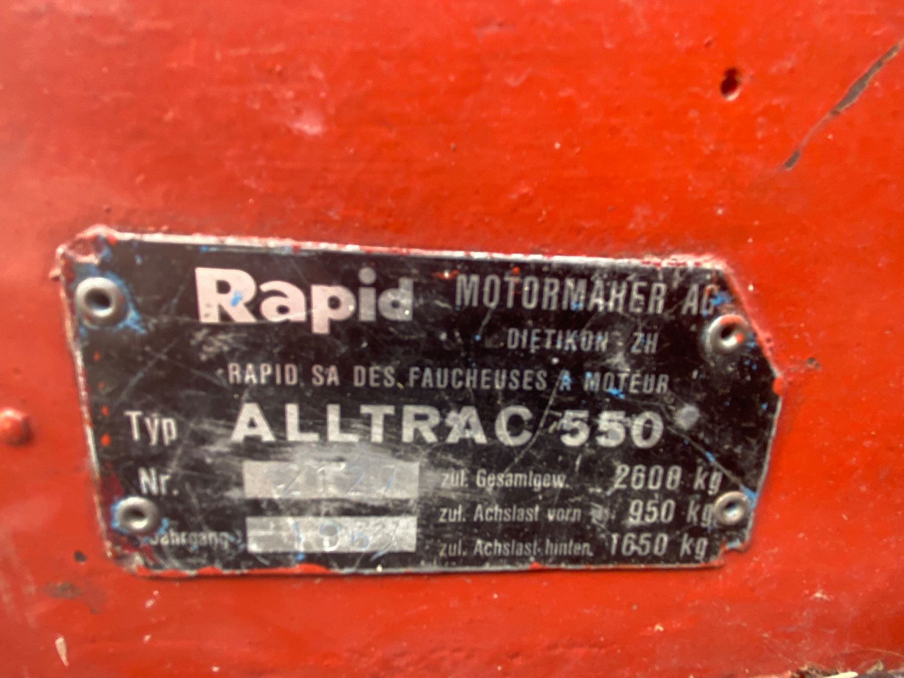 Traktoren: Rapid Alltrac 550 (Transporter 4x4) – Gebraucht aus Brütten von  3