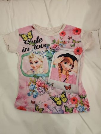 Sommerliches Elsa & Anna T-Shirt, Grösse 92/98, Top!