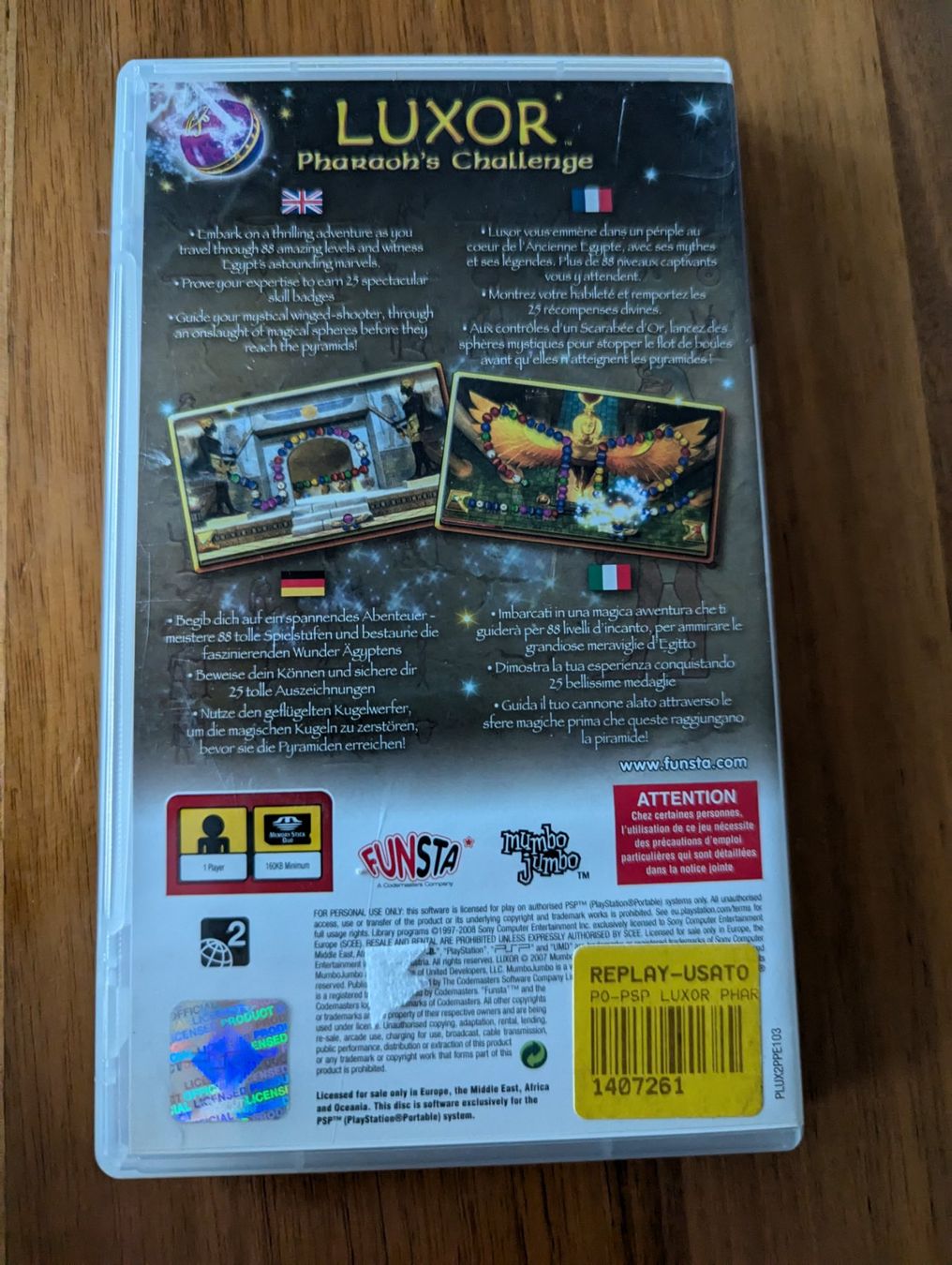 Sony Giochi: Luxor Pharaoh's Challenge - Sony PSP Game – Usato da Hünenberg See venduto da SpecialEditionGaming 1