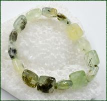 Prehnit Edelstein Stretch Armband