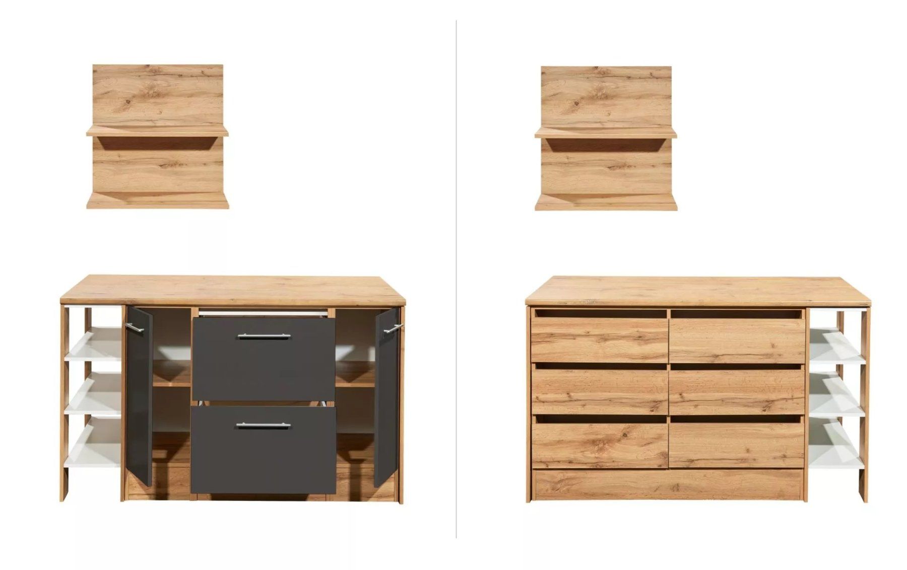 Cucine complete: 923 - Kücheninsel Hilde 150cm mit Hängeregal Grau – Nuovo e nell'imballaggio originale da Wallenwil venduto da toesstalvertrieb 8