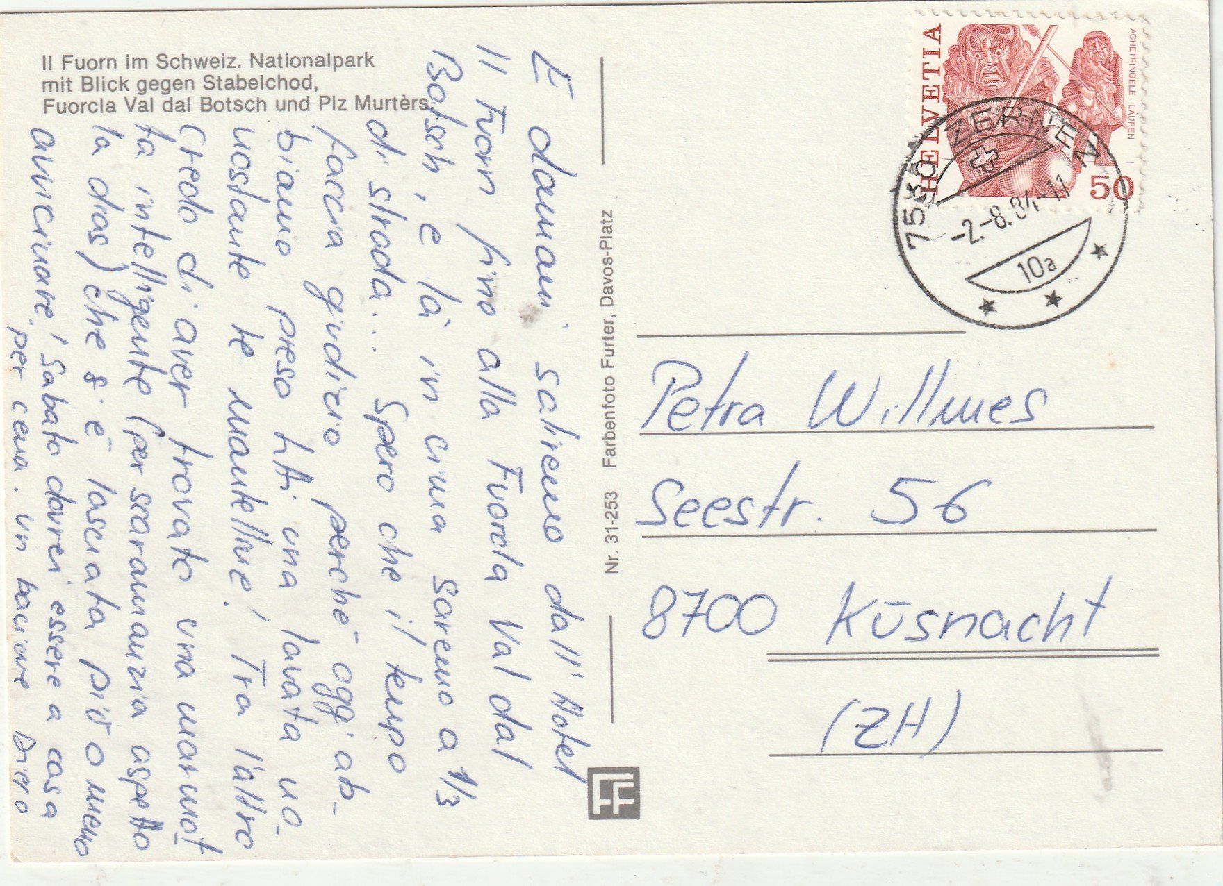 Cartoline postali: Schweizer Nationalpark – Usato da Lumbrein venduto da made02 1