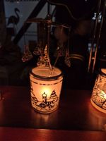 Weihnachts-Windlicht Glas-Karussell Winterdorf G