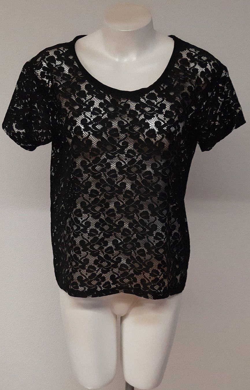 H&M Top: H&M Damen Spitzen Bluse Schwarz Gr. 38 – Nuovo (secondo la descrizione) da Seuzach venduto da VT-Collections2