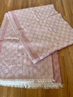 Gucci GG Jacquard Schal Stola Rosa Wolle & Seide 2 m