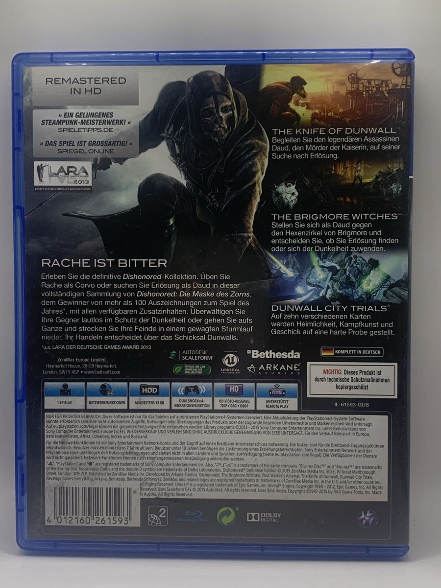 Sony Spiele: Dishonored Definitive Edition - PS4 – Gebraucht aus Ostermundigen von RG-Collector 1