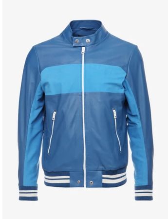 Diesel Lederjacke blau