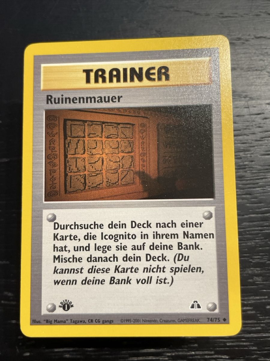 Pokémon Carte collezionabili: Pokemon Ruinenmauer 74/75 trainer neo 1. edition – Usato da Hugelshofen venduto da Suimosa