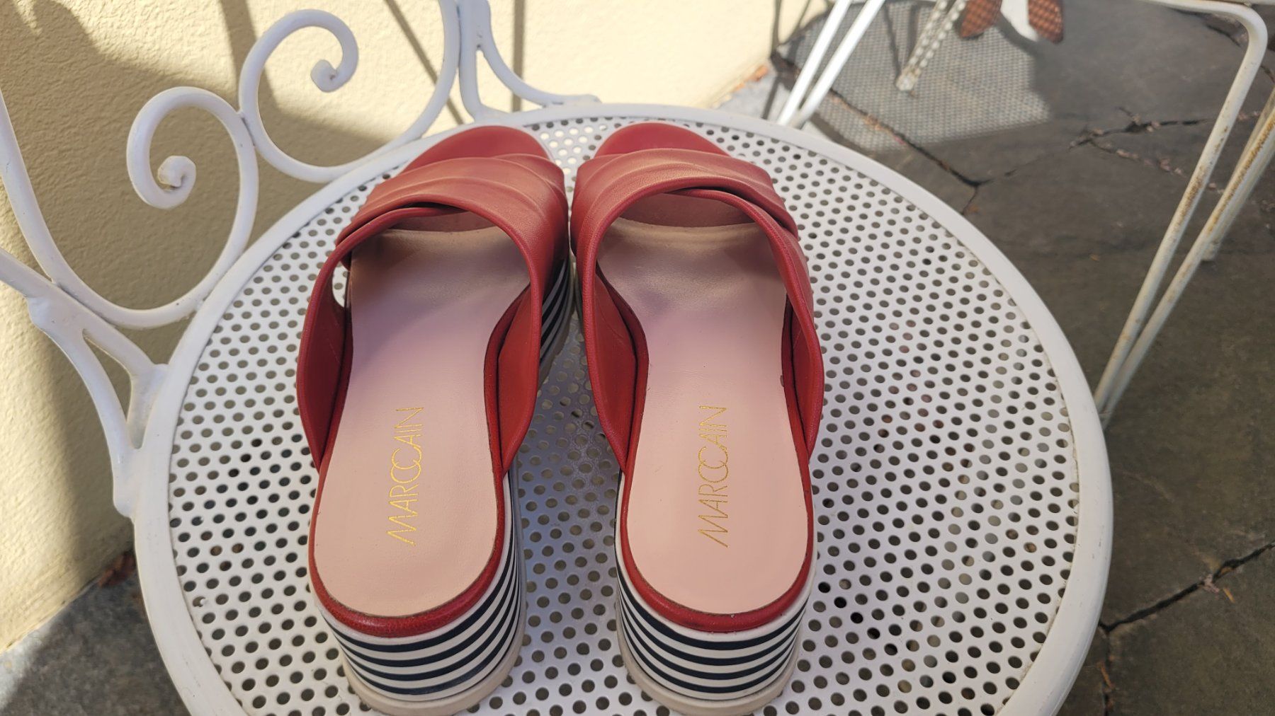Marc Cain Scarpe da donna: Marc Cain Sandalen Rot Statement Gr.39 – Usato da Winterthur venduto da Gartenoase144 5