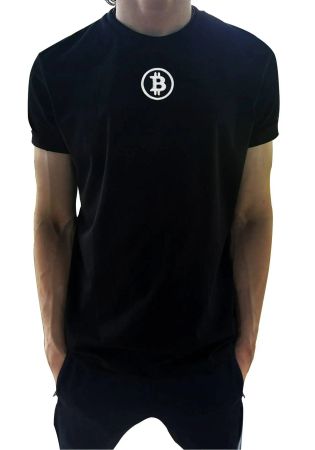 Bitcoin-Logo 3D Stick T-Shirt BioBaumwolle - alle Grössen