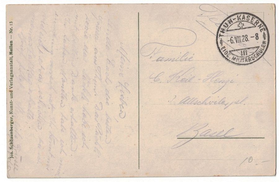 Cartoline postali: Militärhumor: Mauersturm, Feldpost 1928 – Usato da Frauenfeld venduto da POML 1