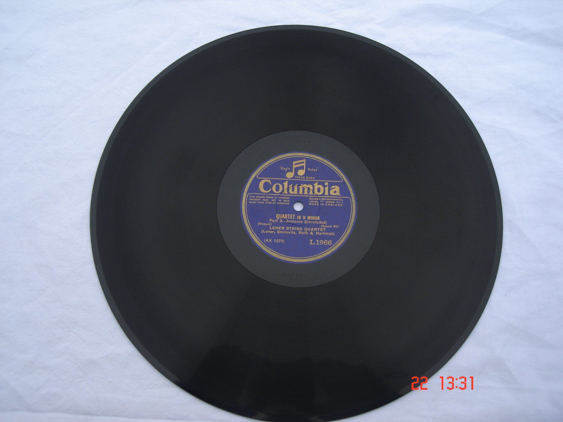Dischi in vinile: Schellackplatten Mozart Streichquartett d-Moll Nr.15 Op.421 – Usato da Aeschi SO venduto da abi1951 3