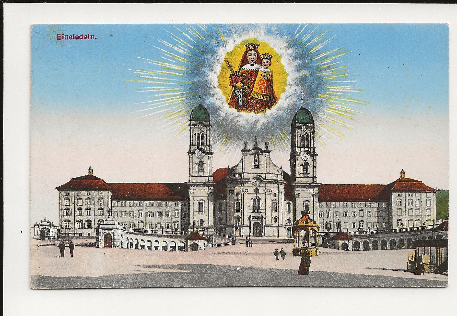 Ansichtskarten: AK ca.1920 Einsiedeln mit Mutter Gottes und Kind – Gebraucht aus Greifensee von 315WDO