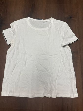 Damen T-Shirt Weiss mit Zierborte Grösse S guter Zustand