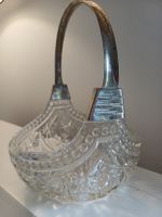 Kristall Schale mit Henkel, Vintage