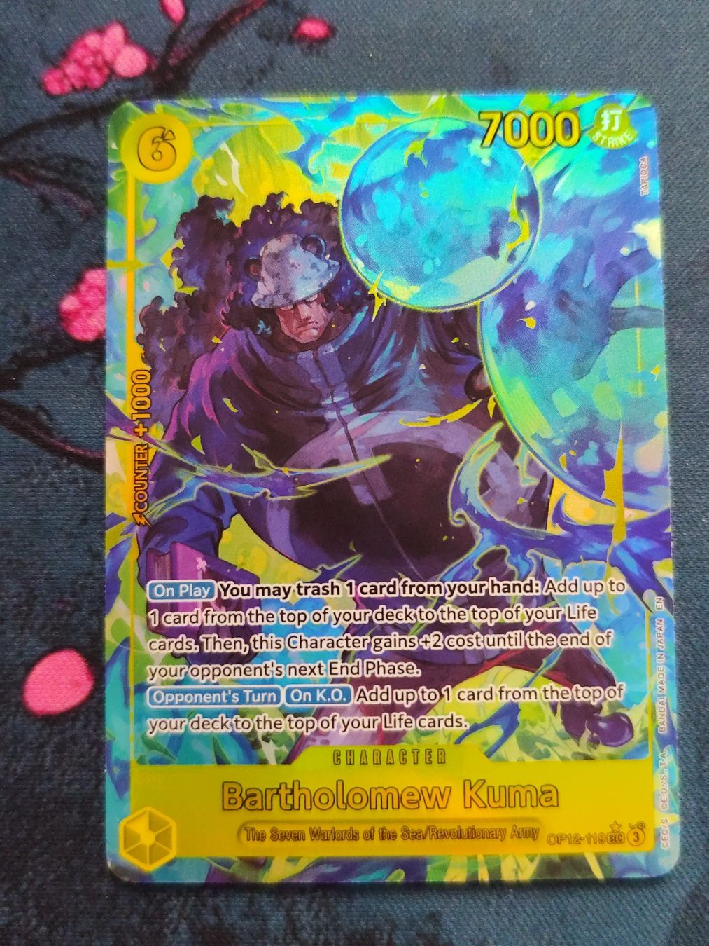 Bandai Sammelbilder & Trading cards: One Piece Bartholomew Kuma OP12-119 – Neu (gemäss Beschreibung) aus Schlossrued von LAP2012