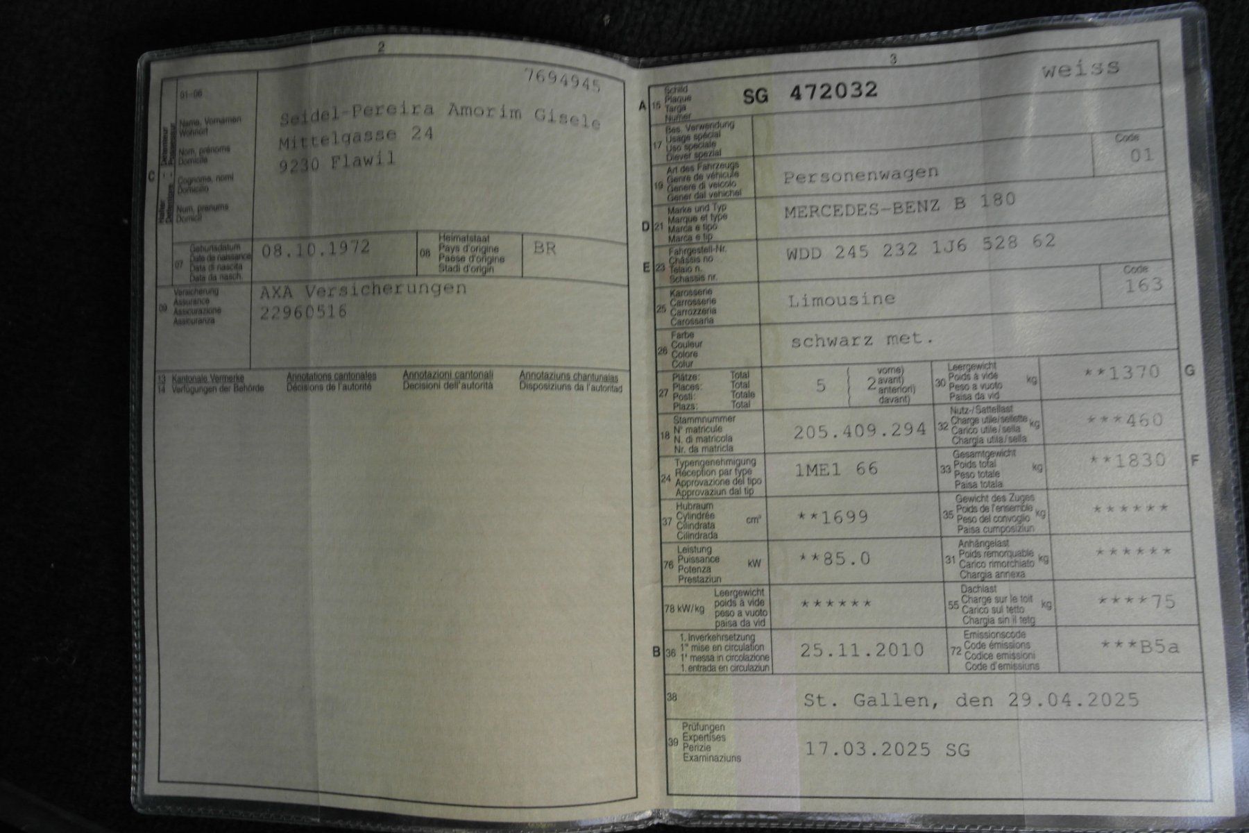 Mercedes-Benz Automobili: Getriebe-Problem!  Mercedes B180 Automat – Difettoso da Gossau SG venduto da N.Damann.GmbH 9