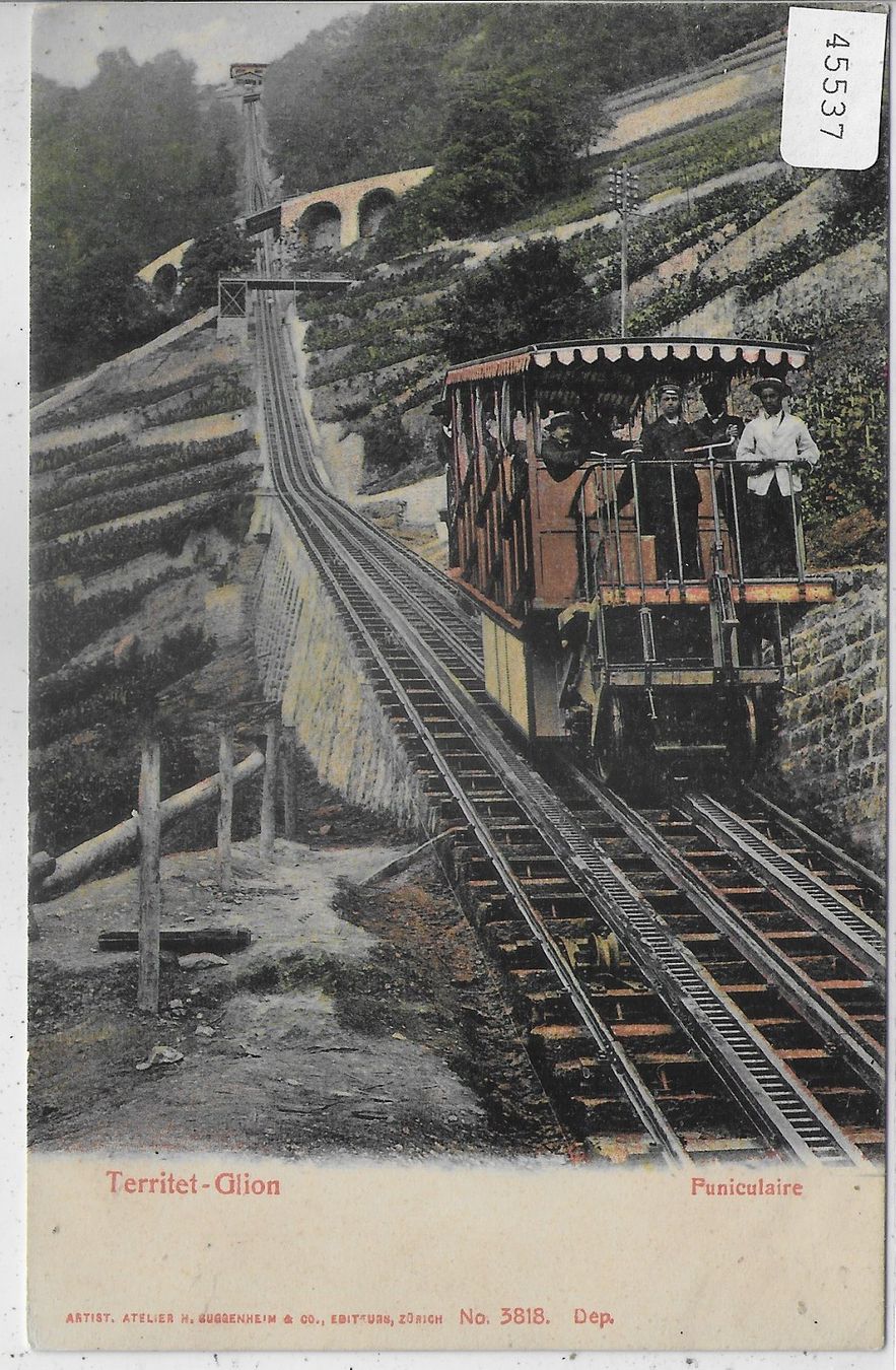 Ansichtskarten: Territet-Glion - Funiculaire - coloriert – Gebraucht aus Ettingen von Kartenplanet