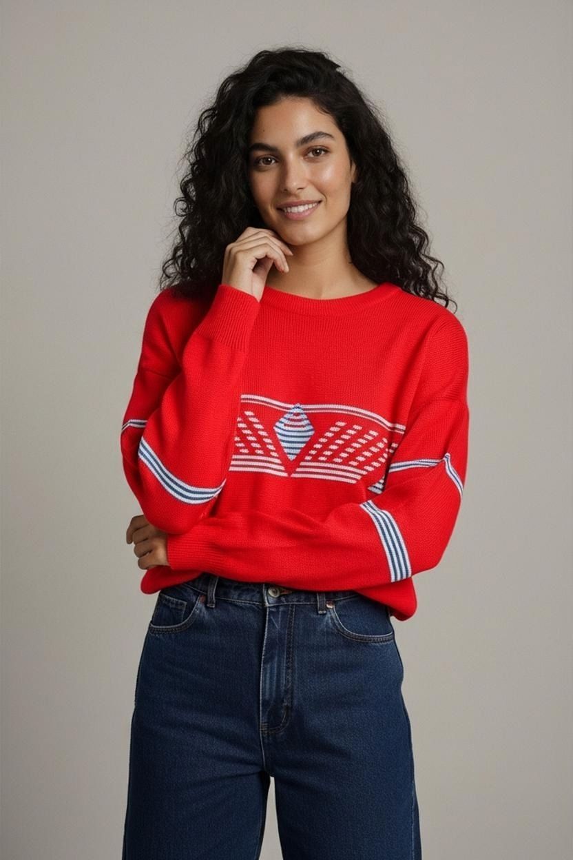 Maglioni & Felpe: Ossi Skiwear Roter Vintage Pullover - Wollmischung – Usato da Zug venduto da vinokilo