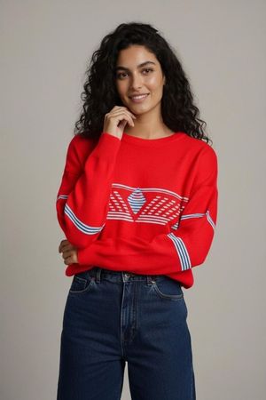 Ossi Skiwear Roter Vintage Pullover - Wollmischung